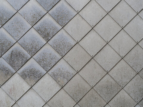 Diamond shaped facade cladding, monochrome