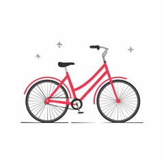 Fototapeta premium Red Bicycle Illustration