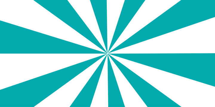 A striking radial burst pattern with alternating white and teal stripes emanating from a central point, creating a dynamic and energetic visual.