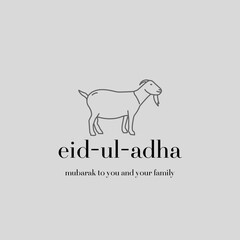 Fototapeta premium Minimal Goat Outline Illustration for Eid Ul Adha Celebration