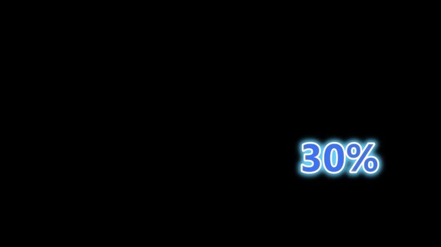 Animated sale discount promotion with 30 percent off shopping items