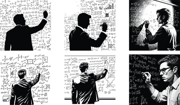 Businessman drawing business strategy charts and graphs on a glass board