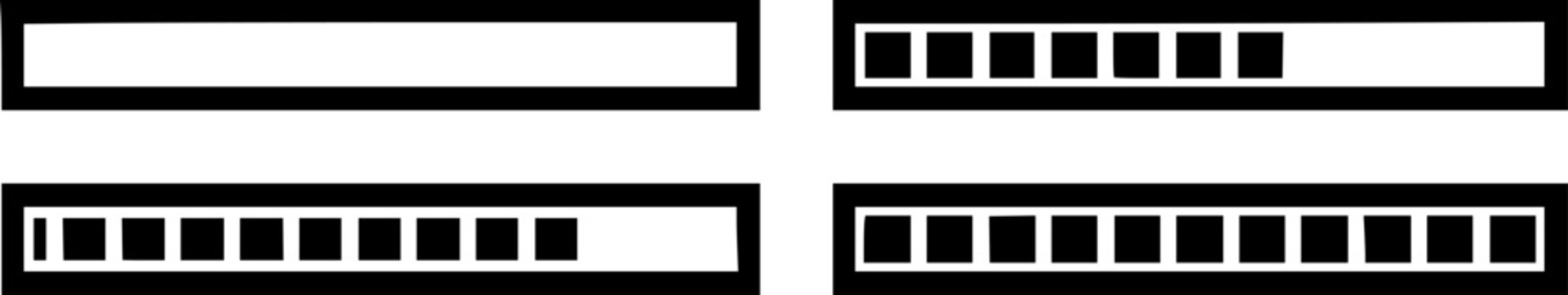 Pixelated loading bar icon. Progress indicator symbol
