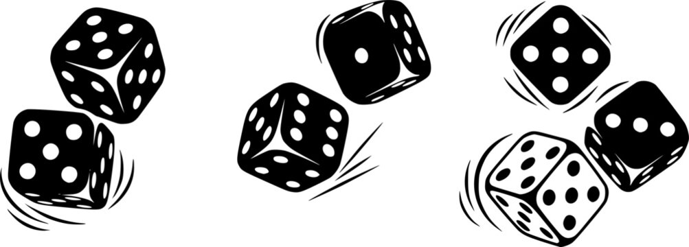Playing dice cubes vector icon set.
