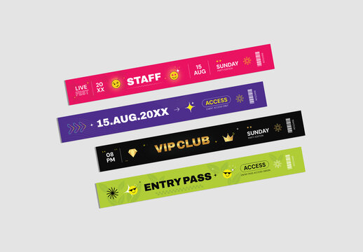 Music Festival Wristband Pass Template