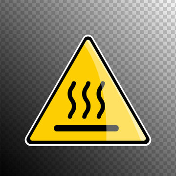Hot Surface Warning Symbol Transparent Background Vector