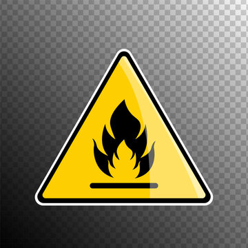 Flammable Warning Sign Fire Hazard Icon Safety Symbol