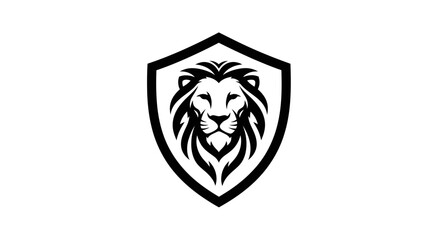 Obraz premium Lion Head Logo Shield Emblem.