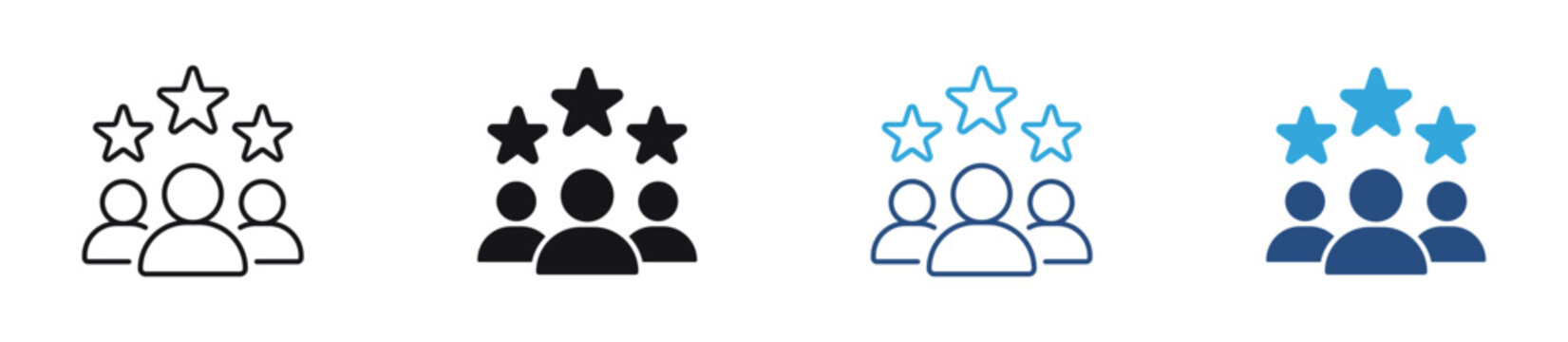 Customer Loyalty Icon Set. Client Retention and Premium Membership Symbols. Vector Illustration.
