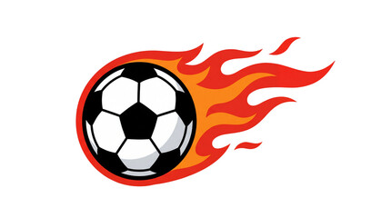 Fototapeta premium Fifa world cup 2026 flaming soccer ball on white background fifa world cup 2026 with football fifa world cup 2026