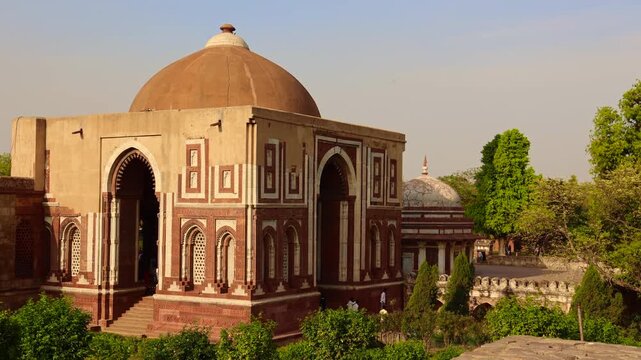 The world's longest brick minaret in India. Qutub Minar in Delhi.