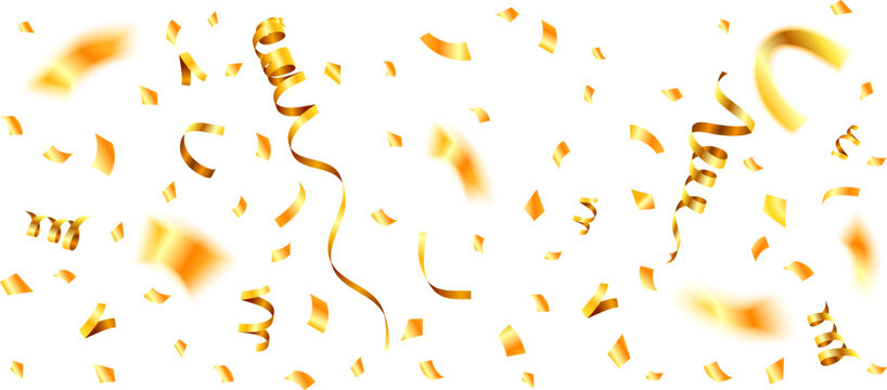 Golden Streamer and Confetti