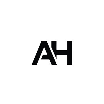 Bold black monogram featuring letters a and h combined
