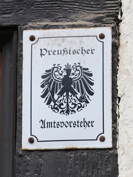 German enamel sign: Prussian District Administrator
