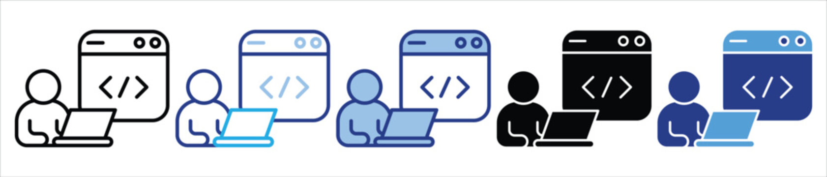 API Monitoring icon set multiple style collection