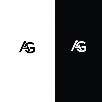 Minimalist monogram featuring interlocking letters a and g