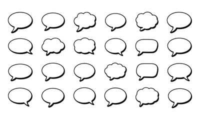 Fototapeta premium Speech bubble and thought bubble shapes in various styles
