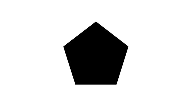 Black pentagon shape icon isolated on transparent background, Vector