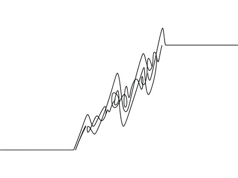 Abstract chart graph line art showing volatility and growth with clear minimalist design