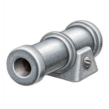 Watercolor cartoon gun breech block clipart for design and decoration on a white background