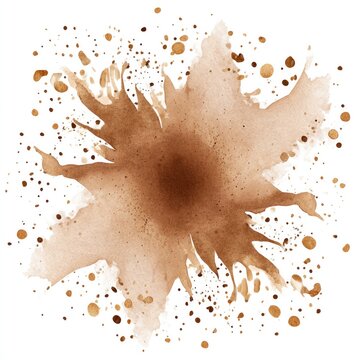 Playful watercolor cartoon clipart of mud splatter for creative background design on white