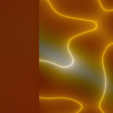 Luxury Abstract Amber Glowing Lines Background with Copy Space Sidebar, Seamless Loop 4K Square