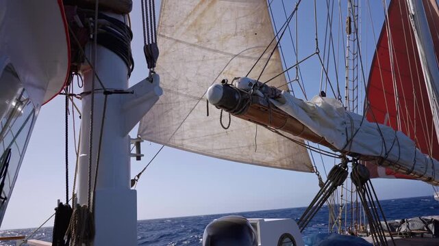 Sailing Yacht Underway in Open Ocean