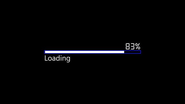 Loading bar with text and 49 percent indicator. Loading bar symbol for system data processing. Digital loading bar animation for technology interface.