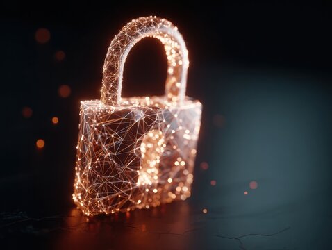 Abstract illustration of a digital padlock