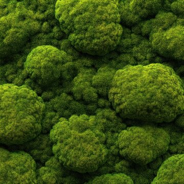 Close up of vibrant green moss texture
