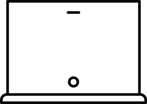 Black laptop computer outline element