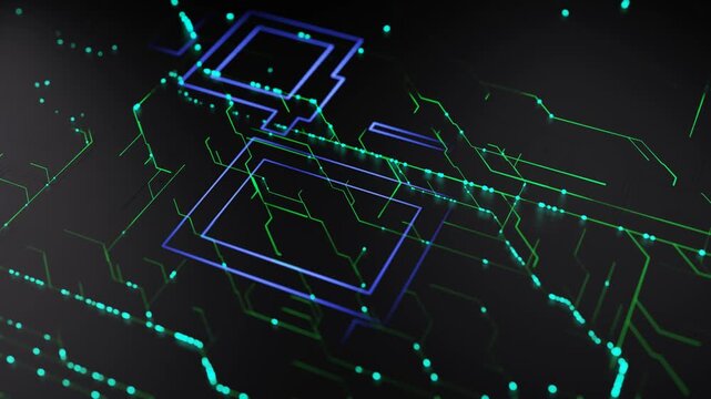  Technological Circuit Connect Animation