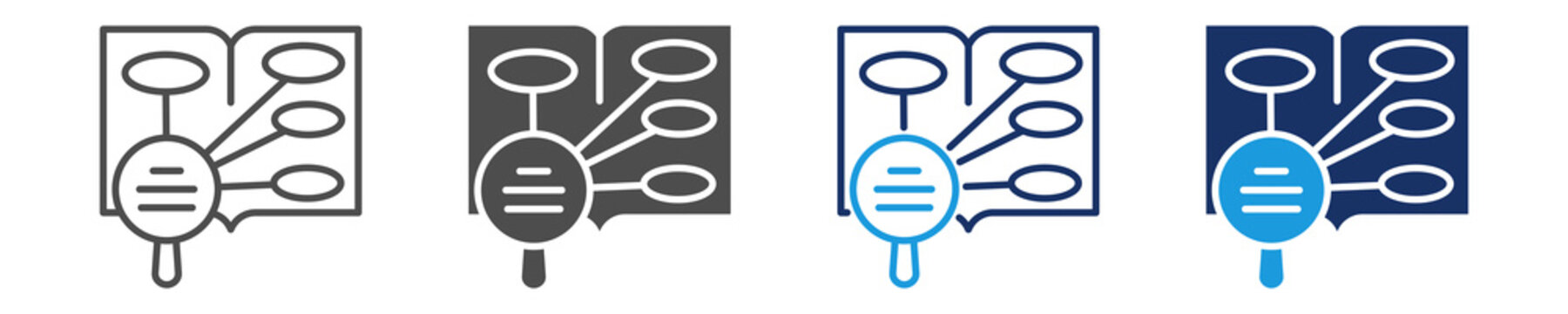 lexical resource icon set with multi concept