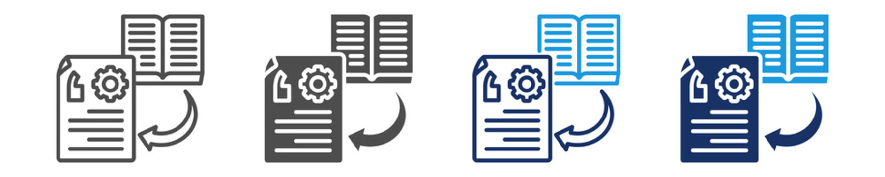 paraphrasing icon set with multi concept