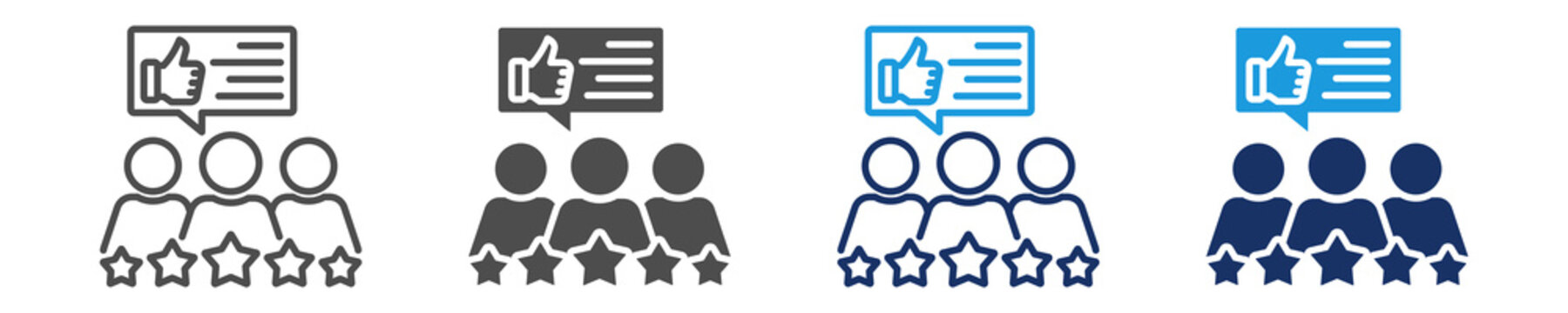 testimonial icon set with multi concept