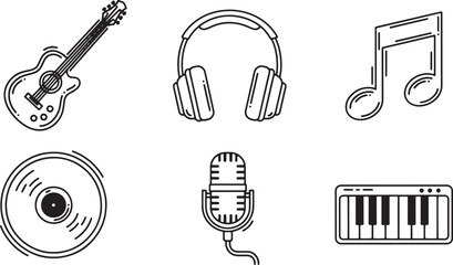 Music instruments and audio equipment. © Riazul