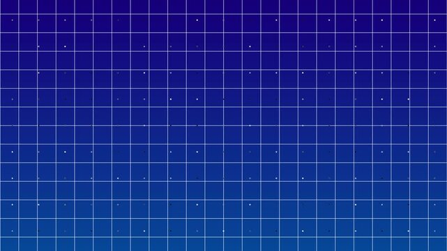 Grid with small dots on blue gradient. Technology grid symbol for digital data. Digital grid animation for abstract science background.