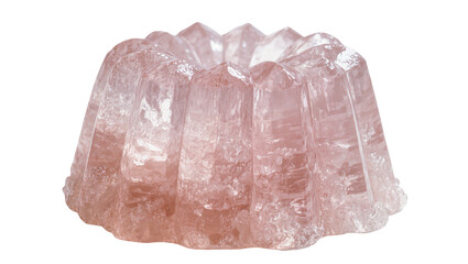 Fototapeta premium Pink crystal bundt cake mold with fluted sides, isolated on transparent background