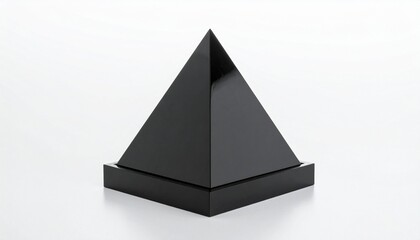 Fototapeta premium Glossy black pyramid on square base.