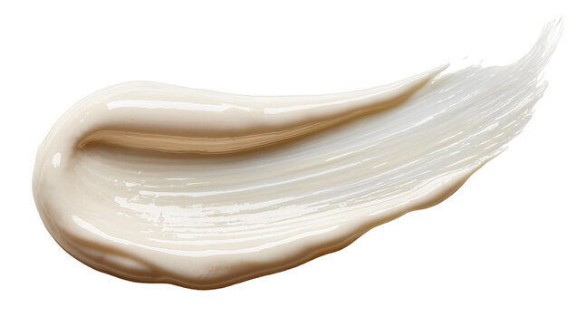 Creamy cosmetic texture swatch, isolated on transparent background