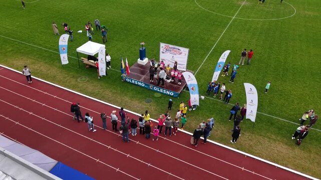 run party drone shot
