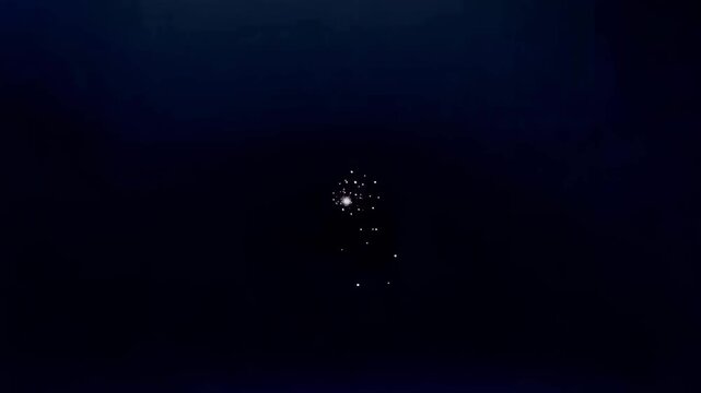 A bright blue Christmas illustration featuring shining stars in the dark night sky with glowing vector patterns and motion backgrounds