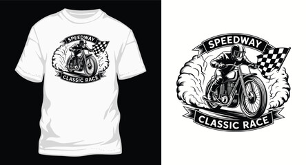 Speedway race motorcycle t shirt design. © Ayesha