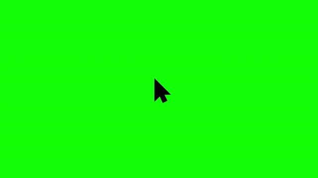 Minimal outline mouse cursor with double click animation and transparent alpha channel. Clean UI interaction overlay for modern software tutorials and demos, horizontal orientation, 4K.