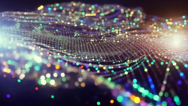 Colorful disco lights glowing in the night with bright sparkling patterns and festive party atmosphere