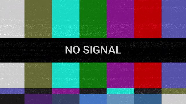 Vintage Television No Signal Test Pattern Screen.