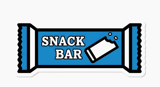 A snack bar wrapper with a phone illustration is shown.