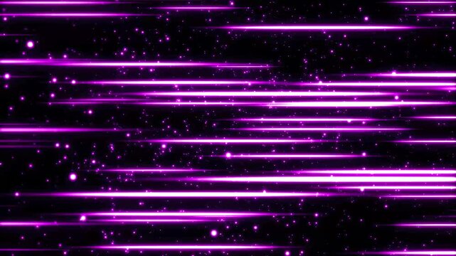 Left to right speed line moving horizontal anime speed lines. fast speed neon glowing flashing lines streaks on black background, seamless recurring speed line background. 4K video animation