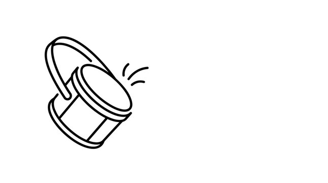 Minimalist Line Art Vector Illustration of a Handheld Drum