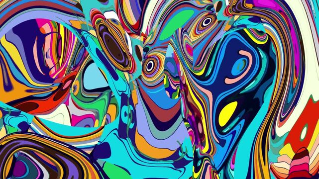 Vibrant abstract multicolored swirl pattern with dynamic shapes